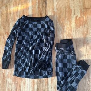 Little Sleepies Black and Gray Checkered Kids Pajama Set